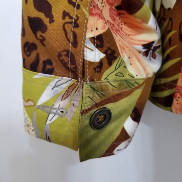 Alia Petite Size 14 Floral Jacket - Green, Brown, Orange - Picture 9 of 12